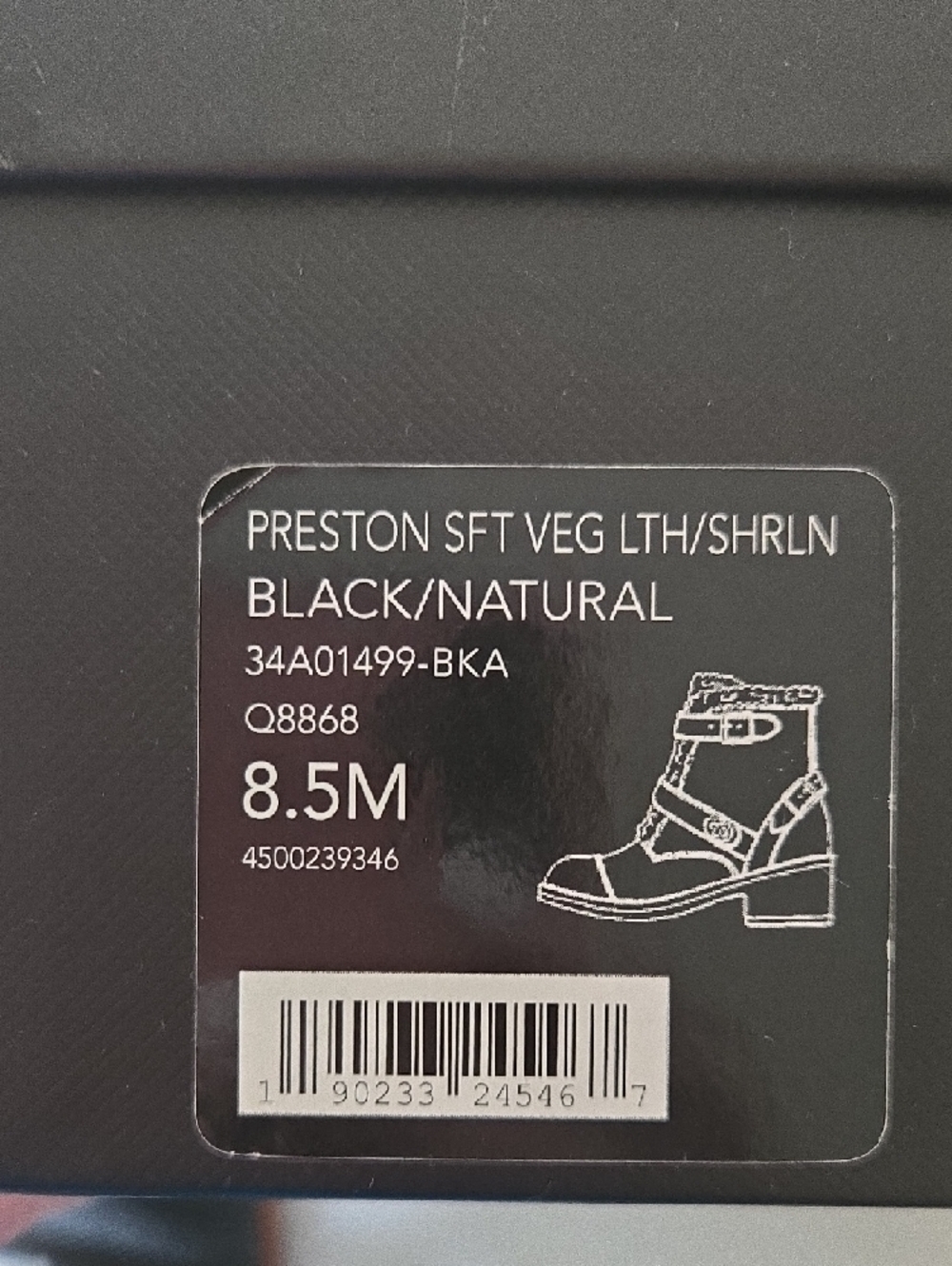 Coach Black Leather Ankle Boots with Cream Shearling Trim - Picture 6 of 6